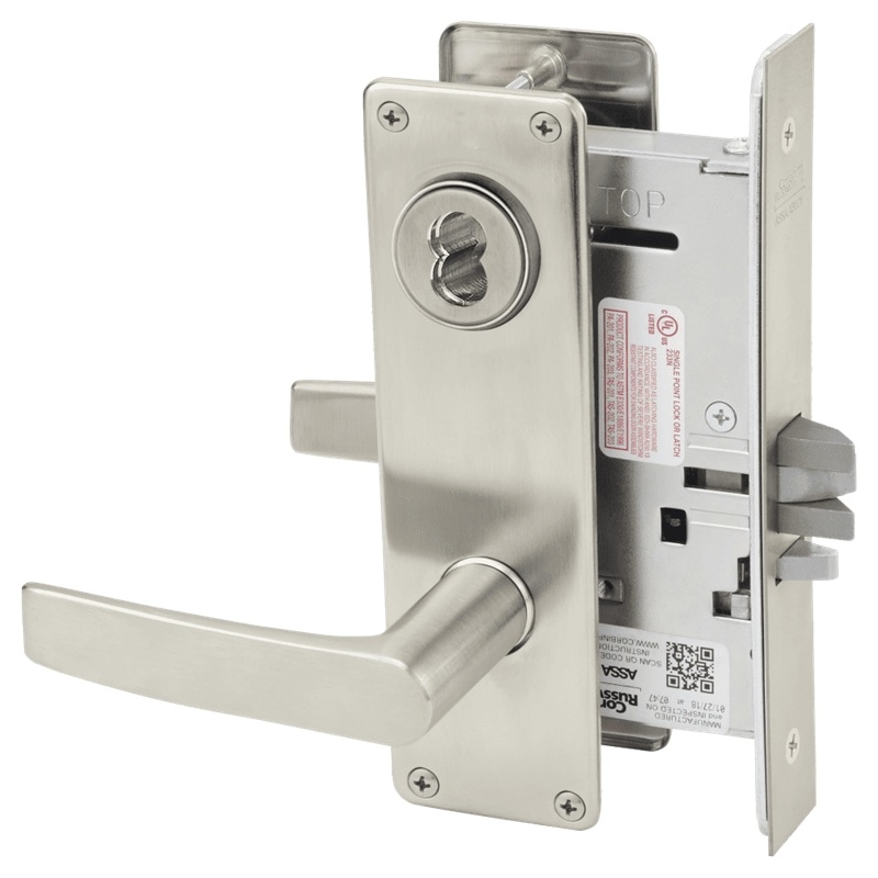 Picture of Corbin Russwin ML2032 ASN Institution or Utility Mortise Lock, AS Lever, N Escutcheon