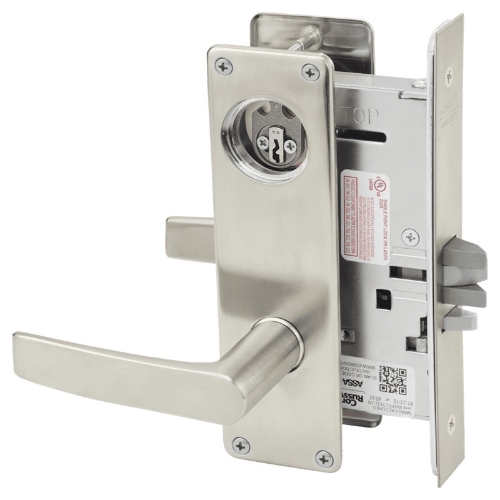 Picture of Corbin Russwin ML2032 ASN Institution or Utility Mortise Lock, AS Lever, N Escutcheon