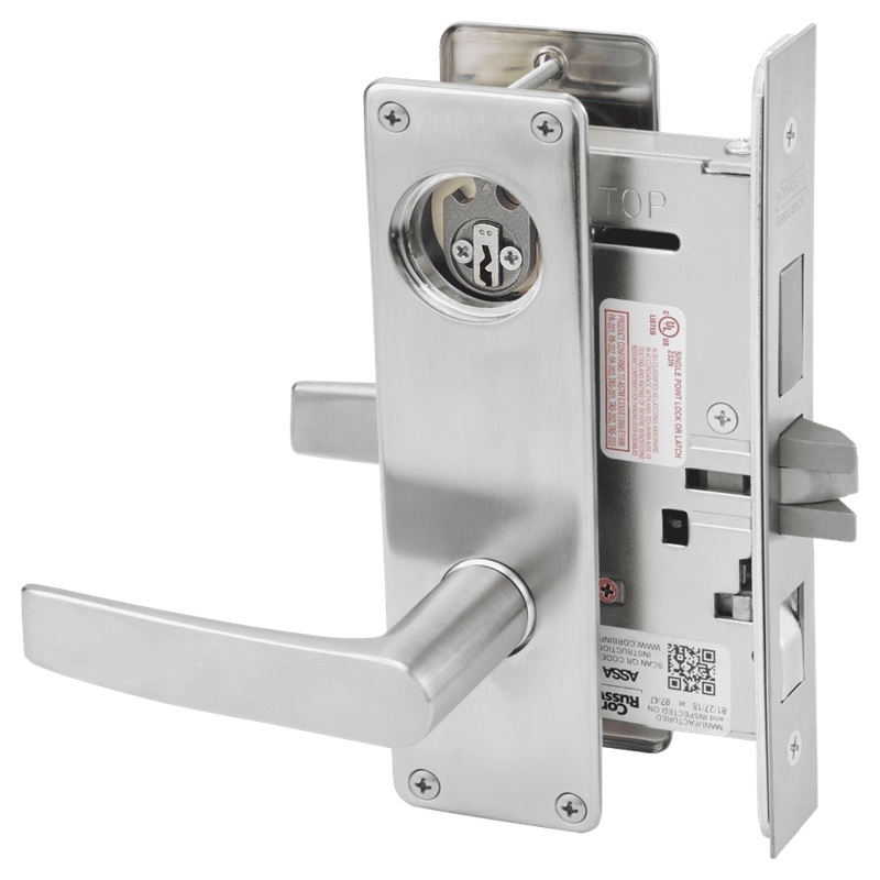 Picture of Corbin Russwin ML2048 ASN Entrance or Apartment Mortise Lock, AS Lever, N Escutcheon