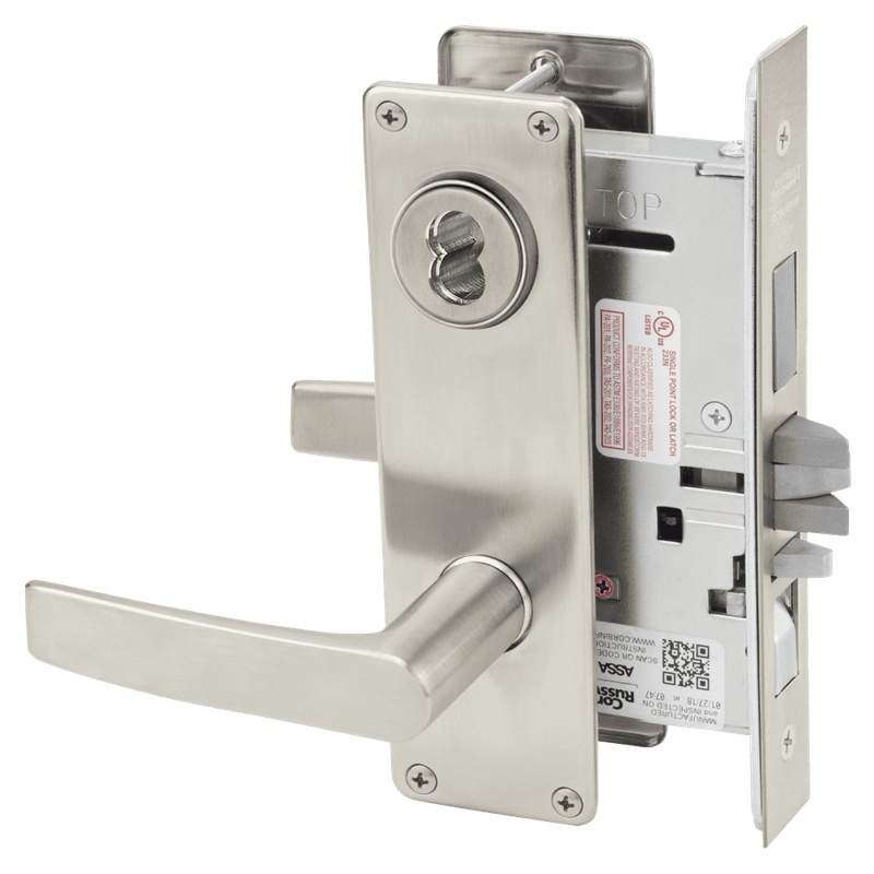 Picture of Corbin Russwin ML2067 ASN Apartment or Dormitory Mortise Lock, AS Lever, N Escutcheon