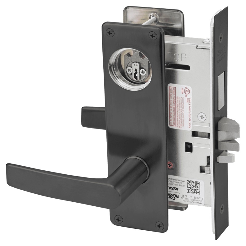 Picture of Corbin Russwin ML2075 ASN Security Entrance or Office Mortise Lock, AS Lever, N Escutcheon