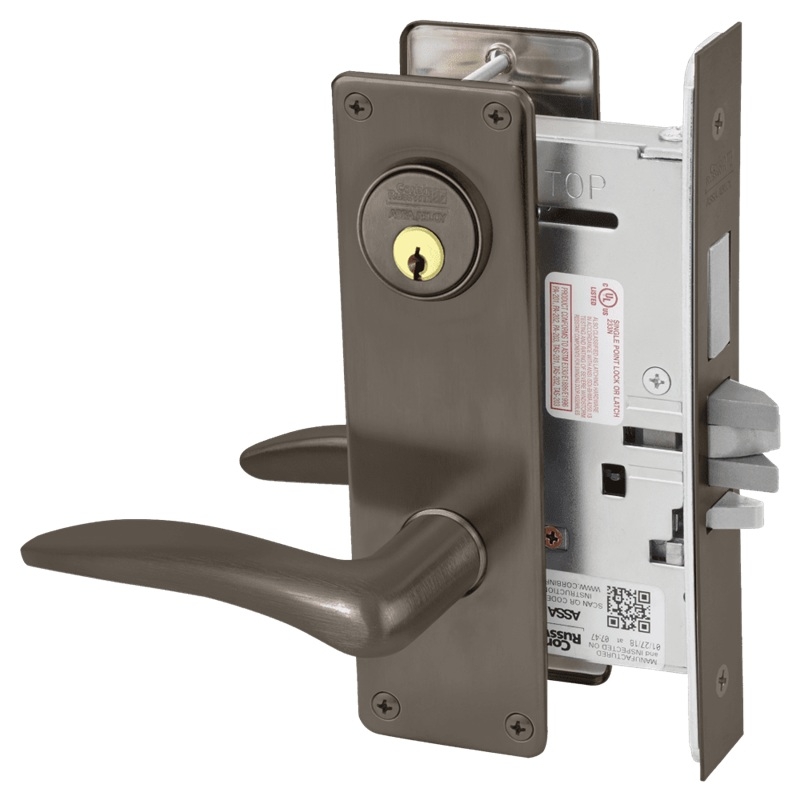 Picture of Corbin Russwin ML2075 DSN Security Entrance or Office Mortise Lock, DS Lever, N Escutcheon