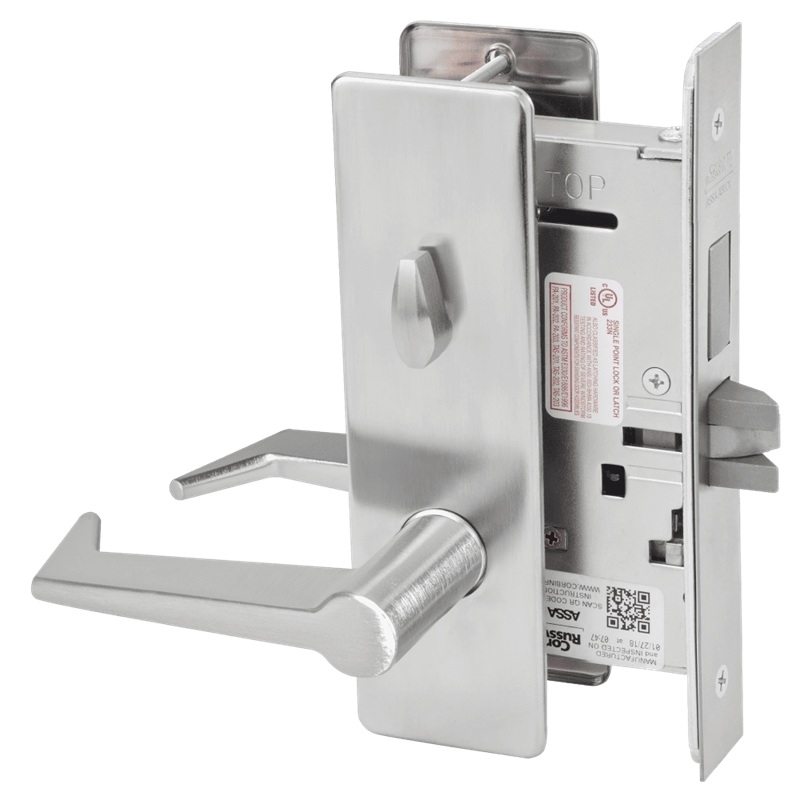 Picture of Corbin Russwin ML2020 ESM Privacy, Bedroom or Bathroom Mortise Lock, ES Lever, M Escutcheon