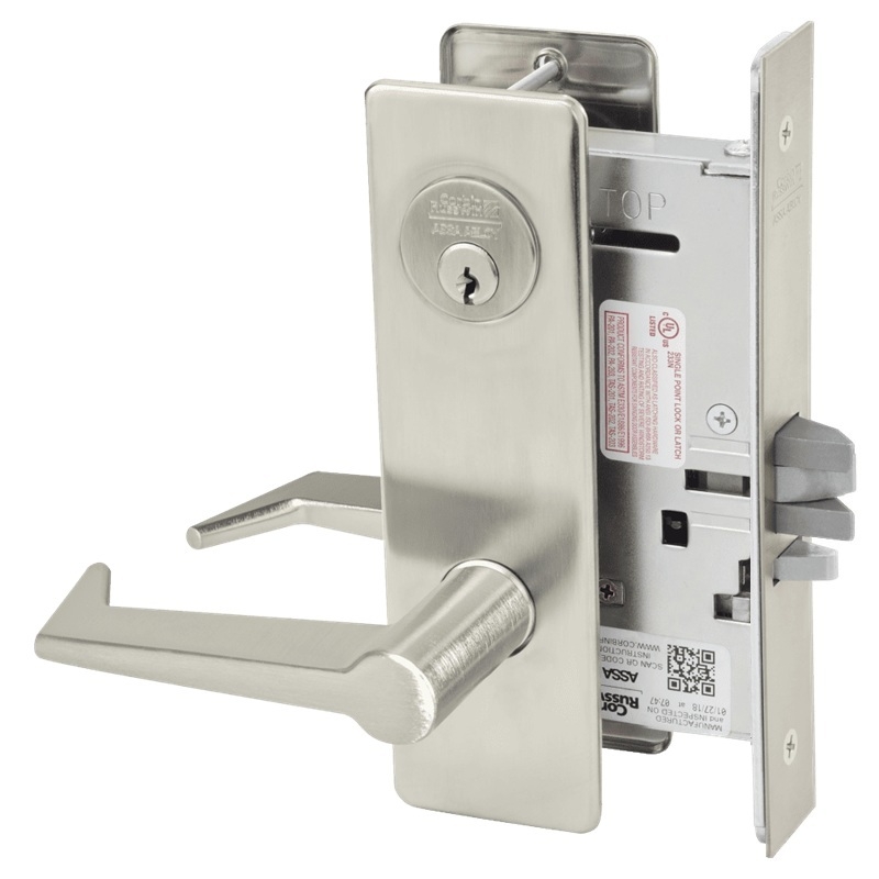 Picture of Corbin Russwin ML2042 ESM Entrance or Public Restroom Mortise Lock, ES Lever, M Escutcheon