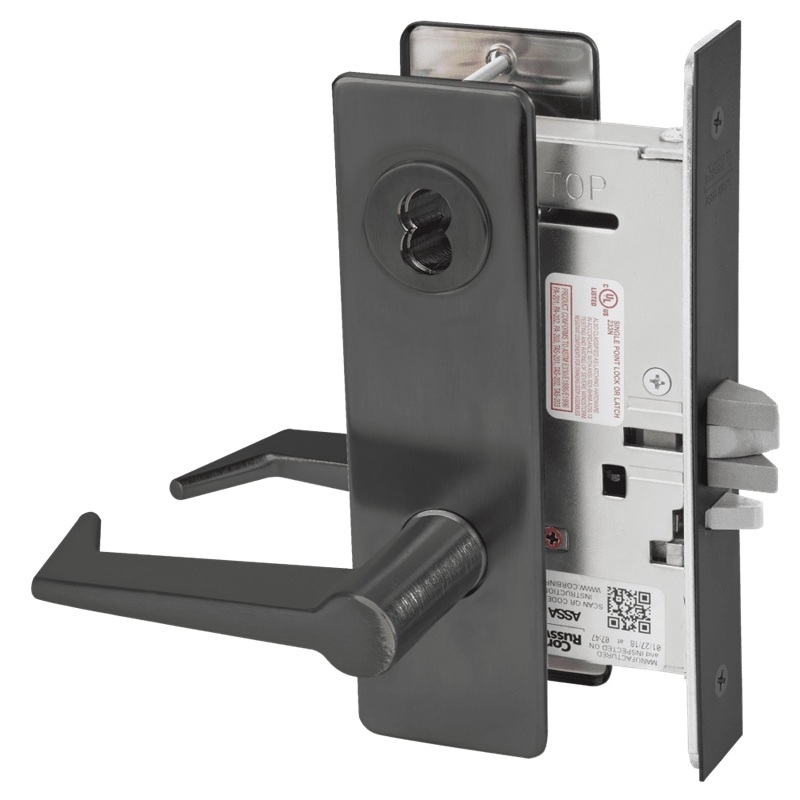Picture of Corbin Russwin ML2042 ESM Entrance or Public Restroom Mortise Lock, ES Lever, M Escutcheon