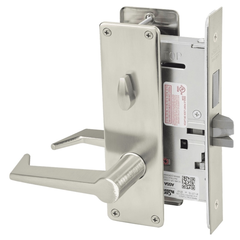Picture of Corbin Russwin ML2030 ESN Privacy, Bedroom or Bathroom Mortise Lock, ES Lever, N Escutcheon
