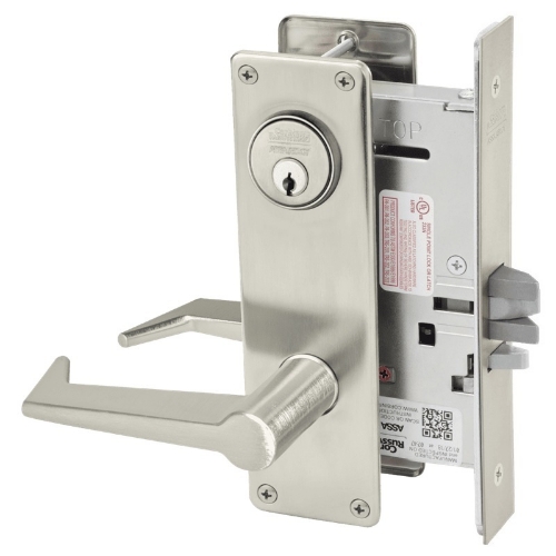 Picture of Corbin Russwin ML2042 ESN Entrance or Public Restroom Mortise Lock, ES Lever, N Escutcheon