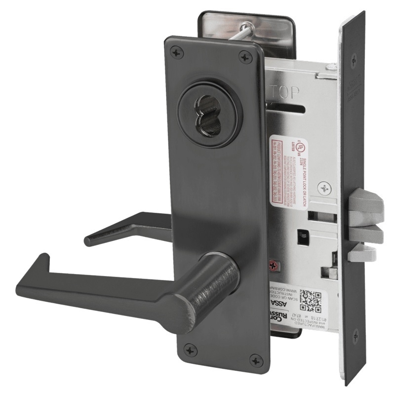Picture of Corbin Russwin ML2042 ESN Entrance or Public Restroom Mortise Lock, ES Lever, N Escutcheon