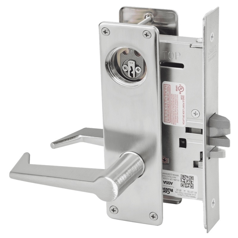 Picture of Corbin Russwin ML2042 ESN Entrance or Public Restroom Mortise Lock, ES Lever, N Escutcheon