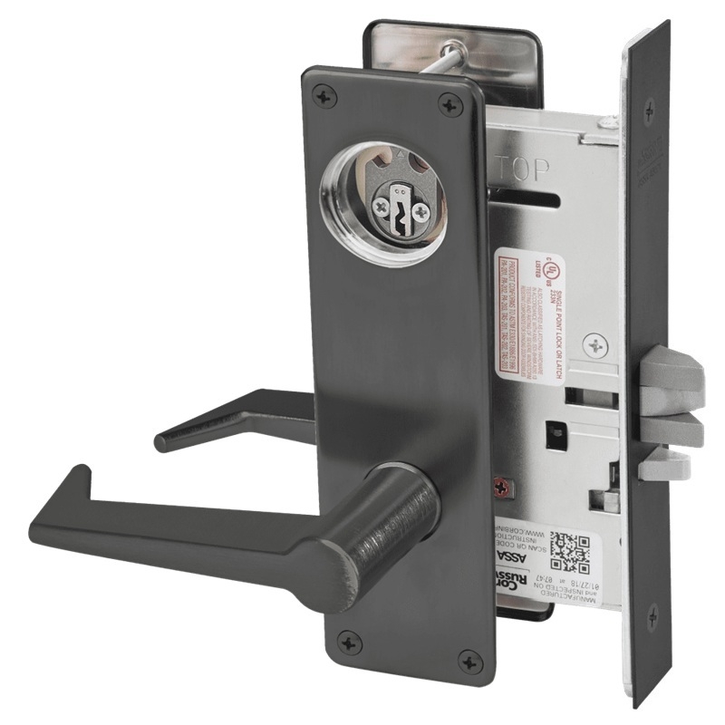 Picture of Corbin Russwin ML2042 ESN Entrance or Public Restroom Mortise Lock, ES Lever, N Escutcheon