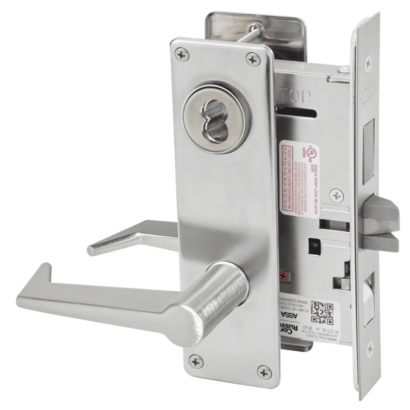 Picture of Corbin Russwin ML2048 ESN Entrance or Apartment Mortise Lock, ES Lever, N Escutcheon