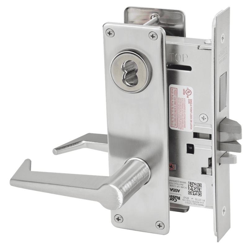 Picture of Corbin Russwin ML2075 ESN Security Entrance or Office Mortise Lock, ES Lever, N Escutcheon