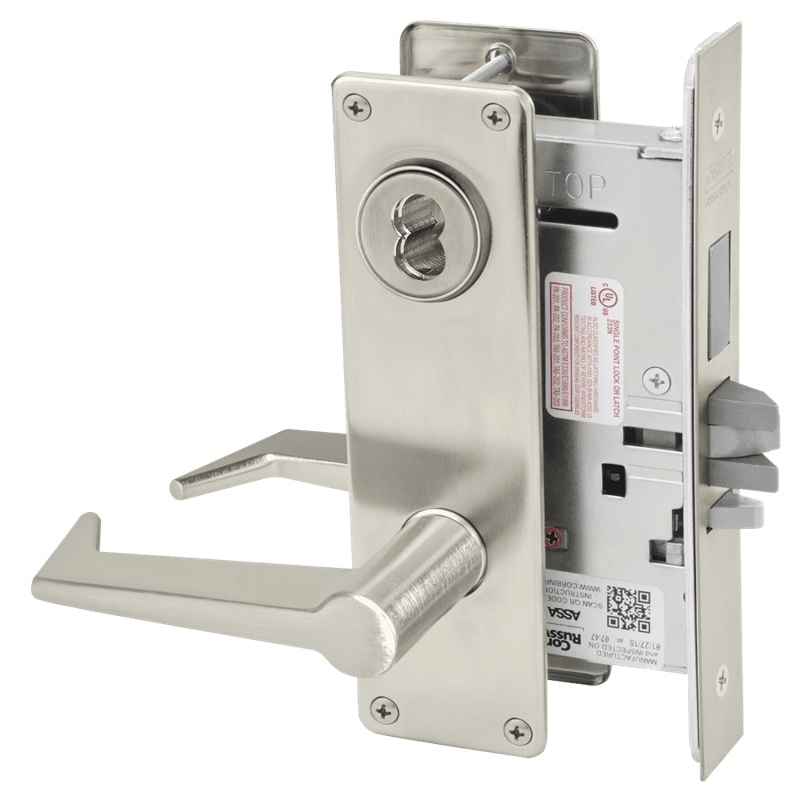 Picture of Corbin Russwin ML2075 ESN Security Entrance or Office Mortise Lock, ES Lever, N Escutcheon