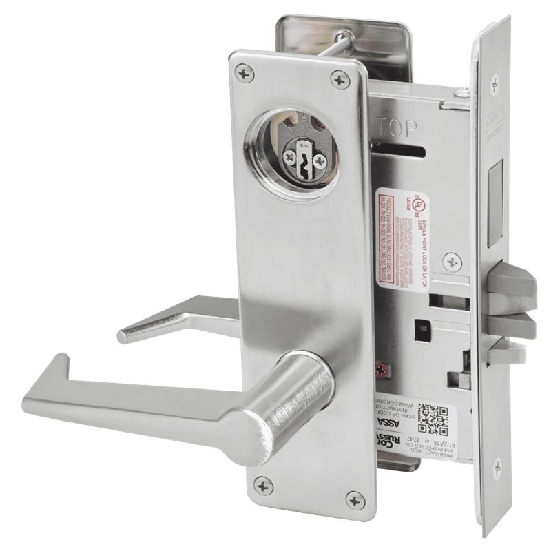 Picture of Corbin Russwin ML2075 ESN Security Entrance or Office Mortise Lock, ES Lever, N Escutcheon