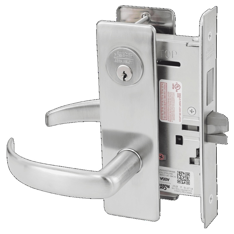 Picture of Corbin Russwin ML2024 PSM Entrance or Storeroom Mortise Lock, PS Lever, M Escutcheon
