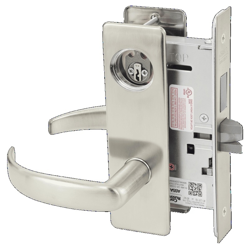 Picture of Corbin Russwin ML2024 PSM Entrance or Storeroom Mortise Lock, PS Lever, M Escutcheon