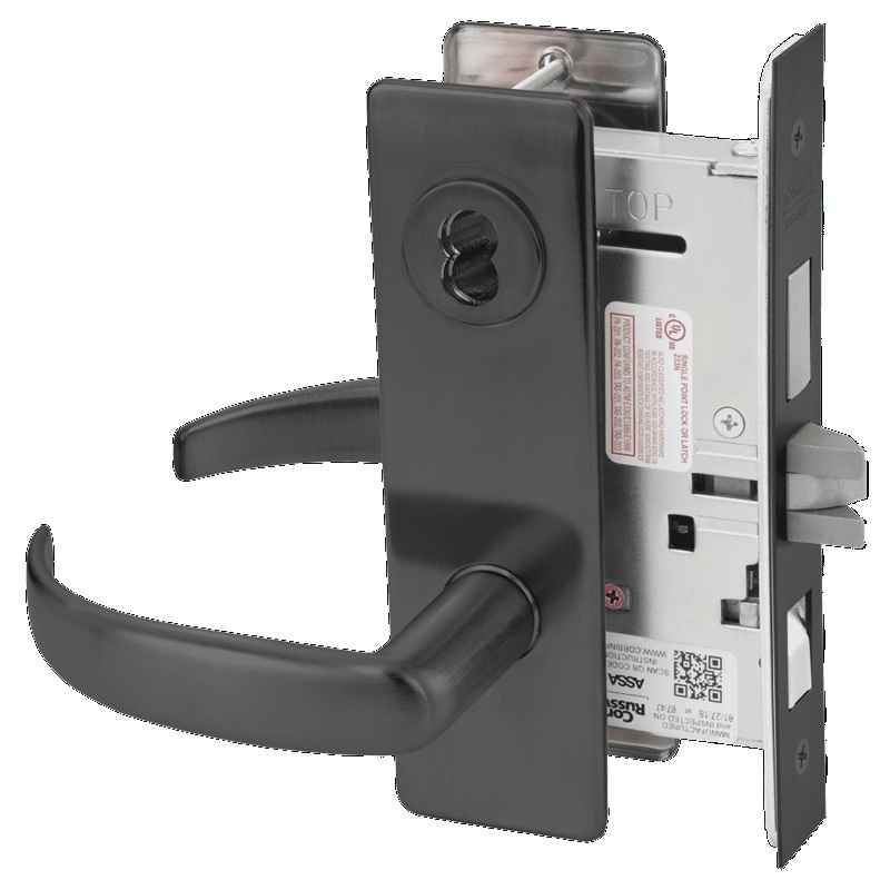 Picture of Corbin Russwin ML2048 PSM Entrance or Apartment Mortise Lock, PS Lever, M Escutcheon