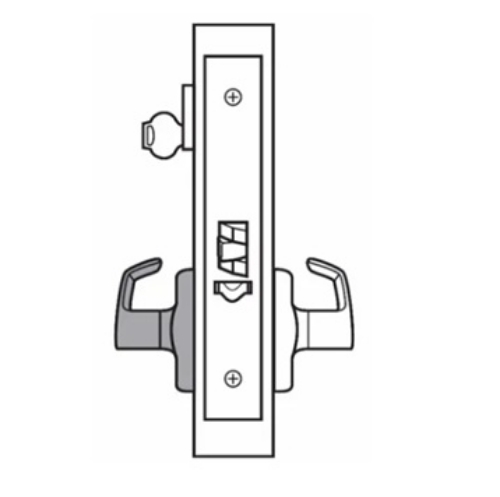 Picture of Corbin Russwin ML2057 PSP Storeroom or Closet Mortise Lock, PS Lever, P Escutcheon