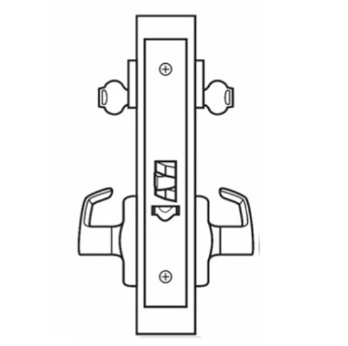 Picture of Corbin Russwin ML2042 PSR Entrance or Public Restroom Mortise Lock, PS Lever, R Escutcheon
