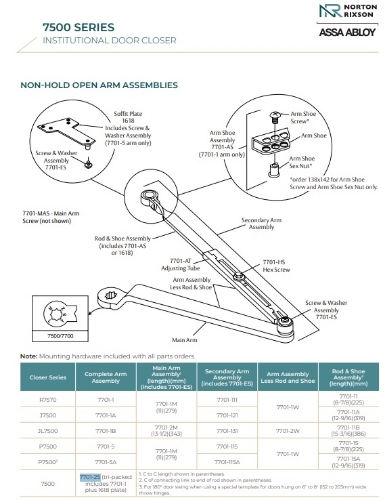 Picture of Norton Rixson 7701-25 Tri-Style® Package w/ 1618 soffit, For 7500 Series