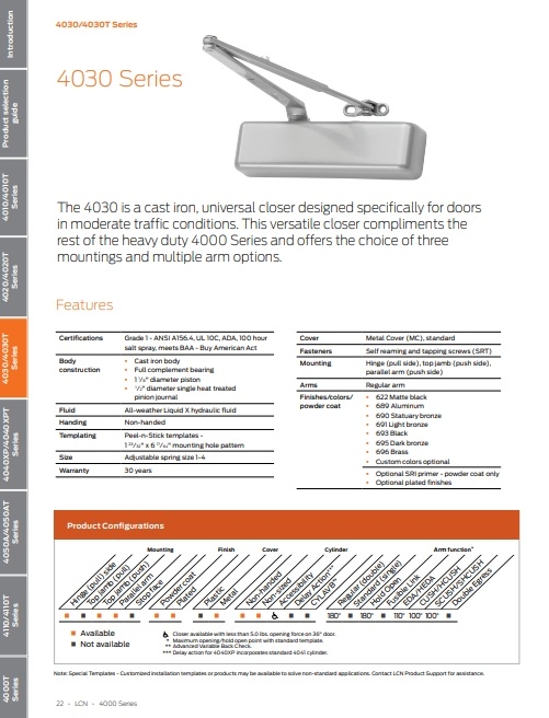 Picture of LCN 4030-3049 Hold-Open Arm