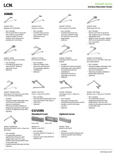 Picture of LCN 4040XP-18PA Drop Plate, Parallel Arm