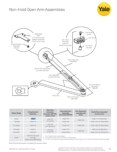 Picture of Accentra (Yale) 400-3 693 Regular Arm Assembly
