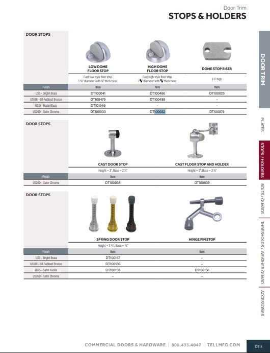 Picture of Tell DT100032 DOME STOP HIGH PROFILE
