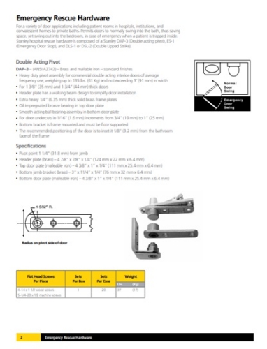 Picture of Stanley DAP-3 US26D Double Acting Door Pivot - Satin Chrome