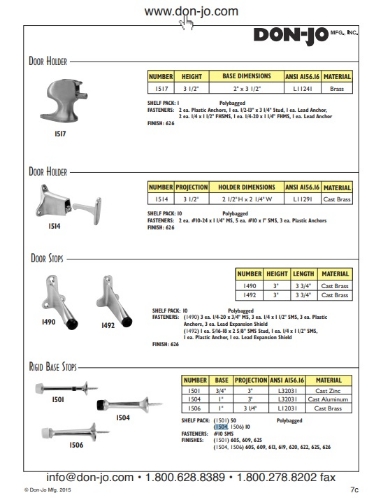 Picture of Don-Jo 1506 613 Rigid Base Stops