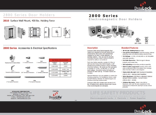 Picture of Dynalock 2805 Electromagnetic Door Holder, Surface Wall Mount