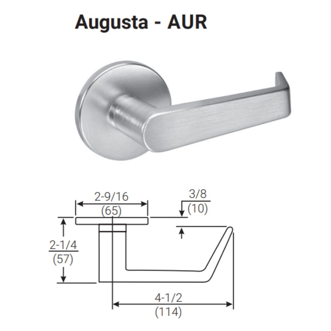 Picture of Accentra (Yale) AUR8805FL Mortise Storeroom Lever Lock, Augusta Lever