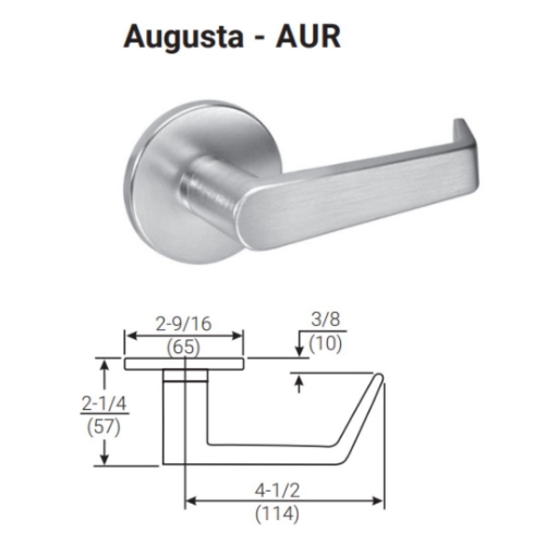 Picture of Accentra (Yale) AUR8808FL Mortise Classroom Lever lock - Augusta Lever