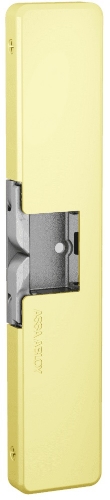 Picture of HES 9500-605 Fail Safe/Fail Secure, Complete 12/24VDC Electric Strike, Surface Mounted, 3/4" Thickness, Fire Rated, Bright Brass