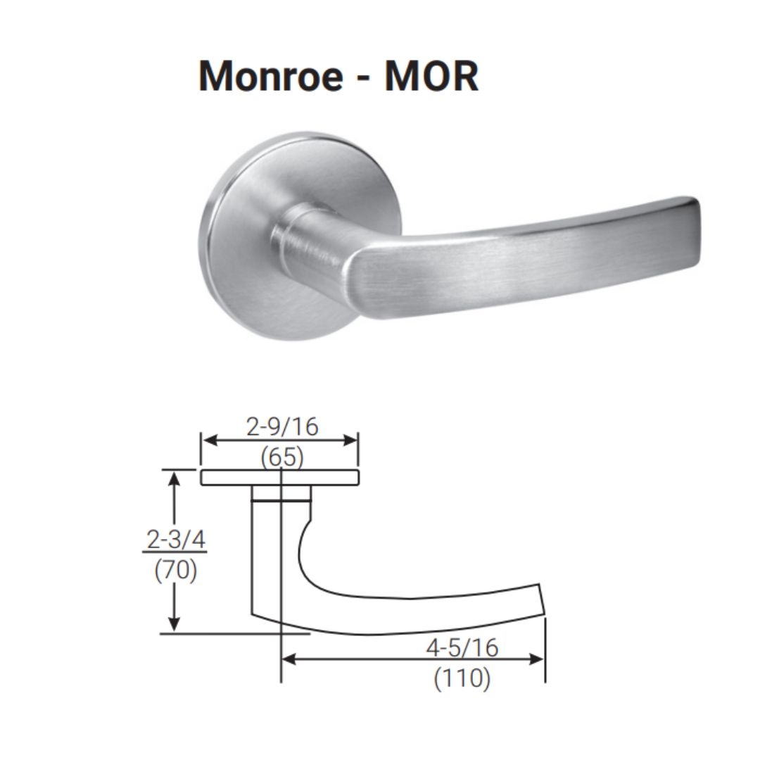 Picture of Accentra (Yale) MOR8802FL Mortise Privacy Lever Lock, Monroe Lever