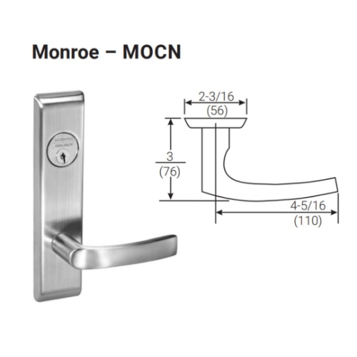 Picture of Accentra (Yale) MOCN8823FL Mortise Storeroom Door Lever Lock, Monroe Lever