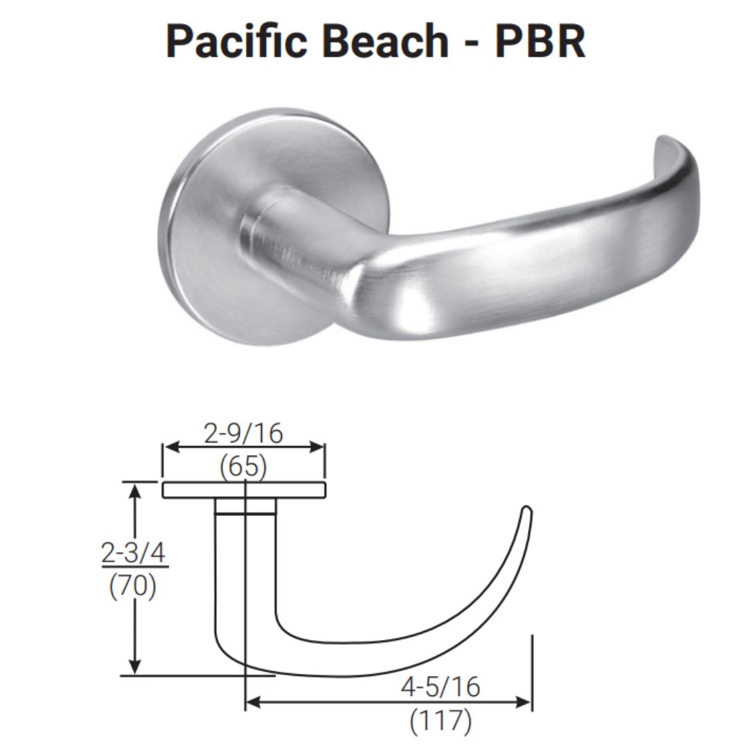 Picture of Accentra (Yale) PBR8801FL Mortise Passage Lever, Pacific Beach Lever