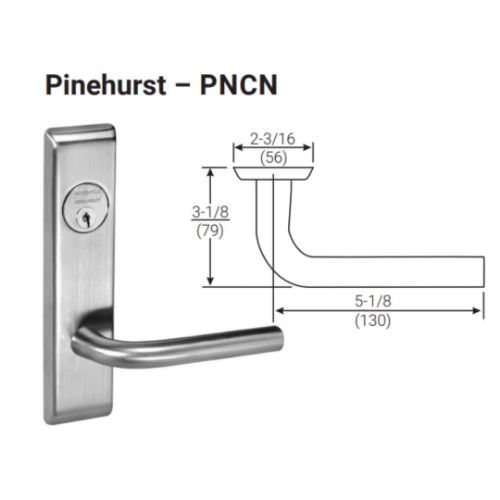 Picture of Accentra (Yale) PNCN855FL Mortise Dummy Lever Trim One Side, Pinehurst Lever