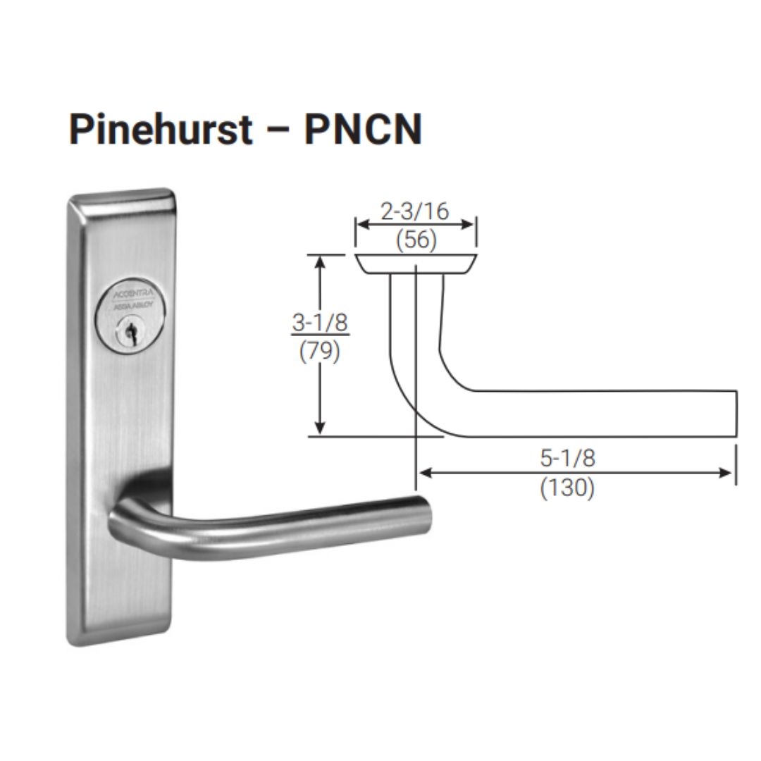 Picture of Accentra (Yale) PNCN8802FL Mortise Privacy Lever Lock, Pinehurst Lever